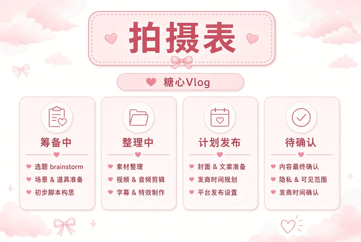糖心Vlog拍摄安排